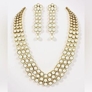 Gold and kundan Necklace Set